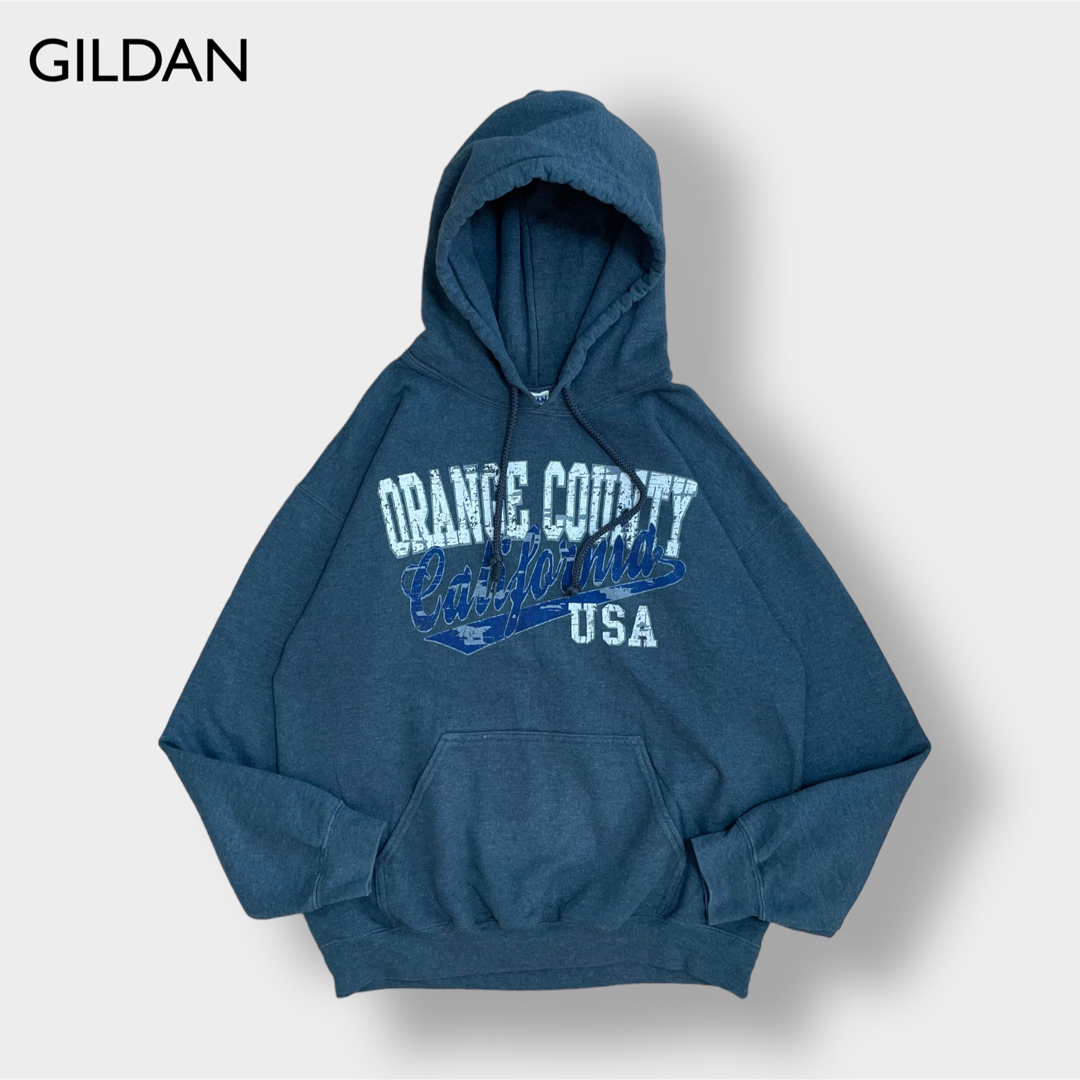 GILDAN(ギルタン)の【GILDAN】パーカー プルオーバー フーディー プリント ロゴ M US古着 メンズのトップス(パーカー)の商品写真