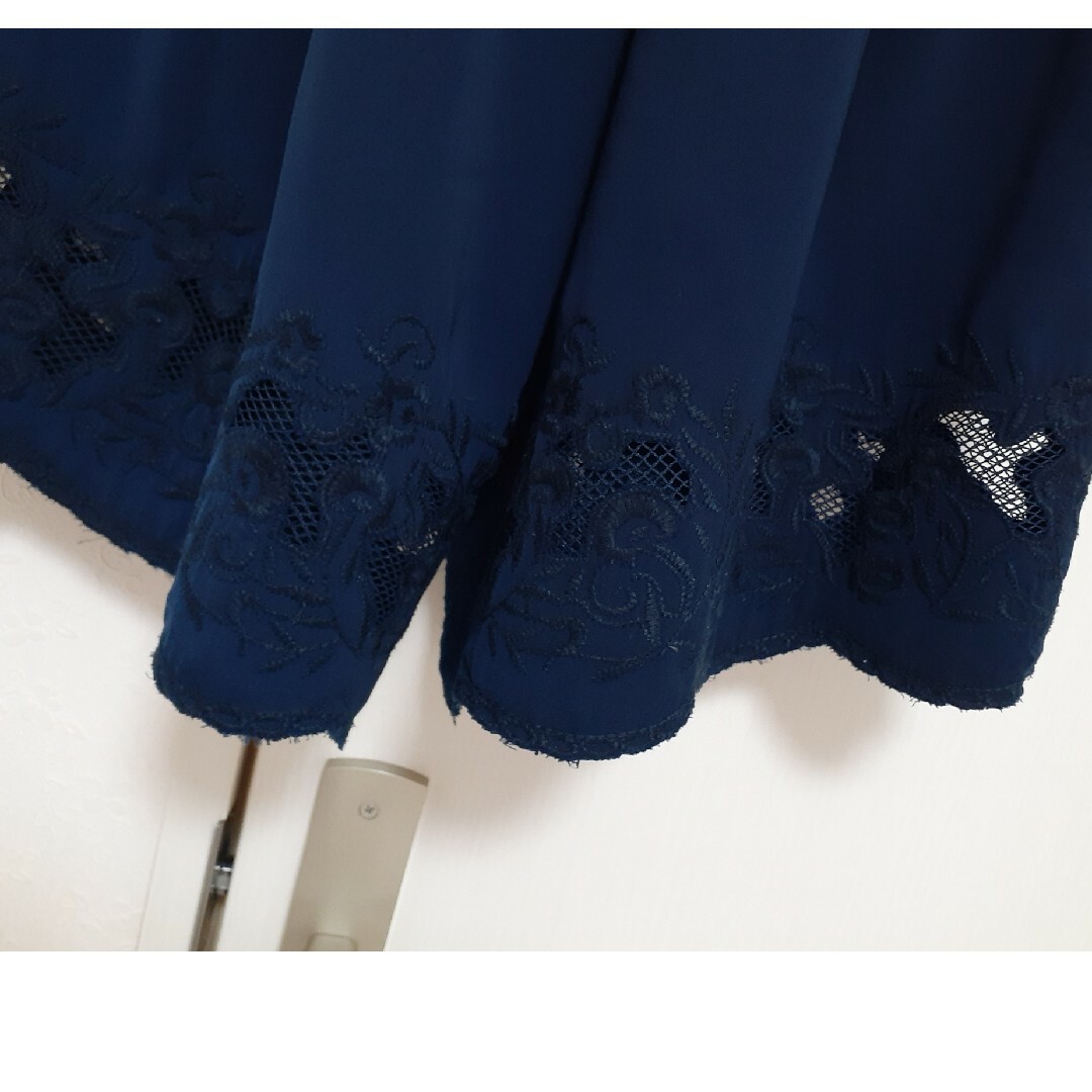 Rope' Picnic(ロペピクニック)のロペピクニック　裾刺繍レース　ガウチョパンツ　スカンツ　ワイドパンツ　スカーチョ レディースのパンツ(キュロット)の商品写真