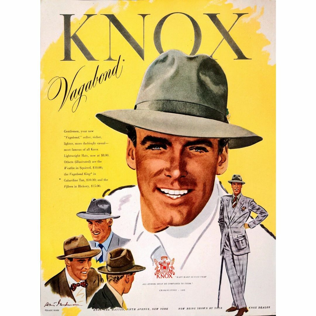 KNOX 50sヴィンテージ VAGABOND ハット 57cm 58cm - ハット