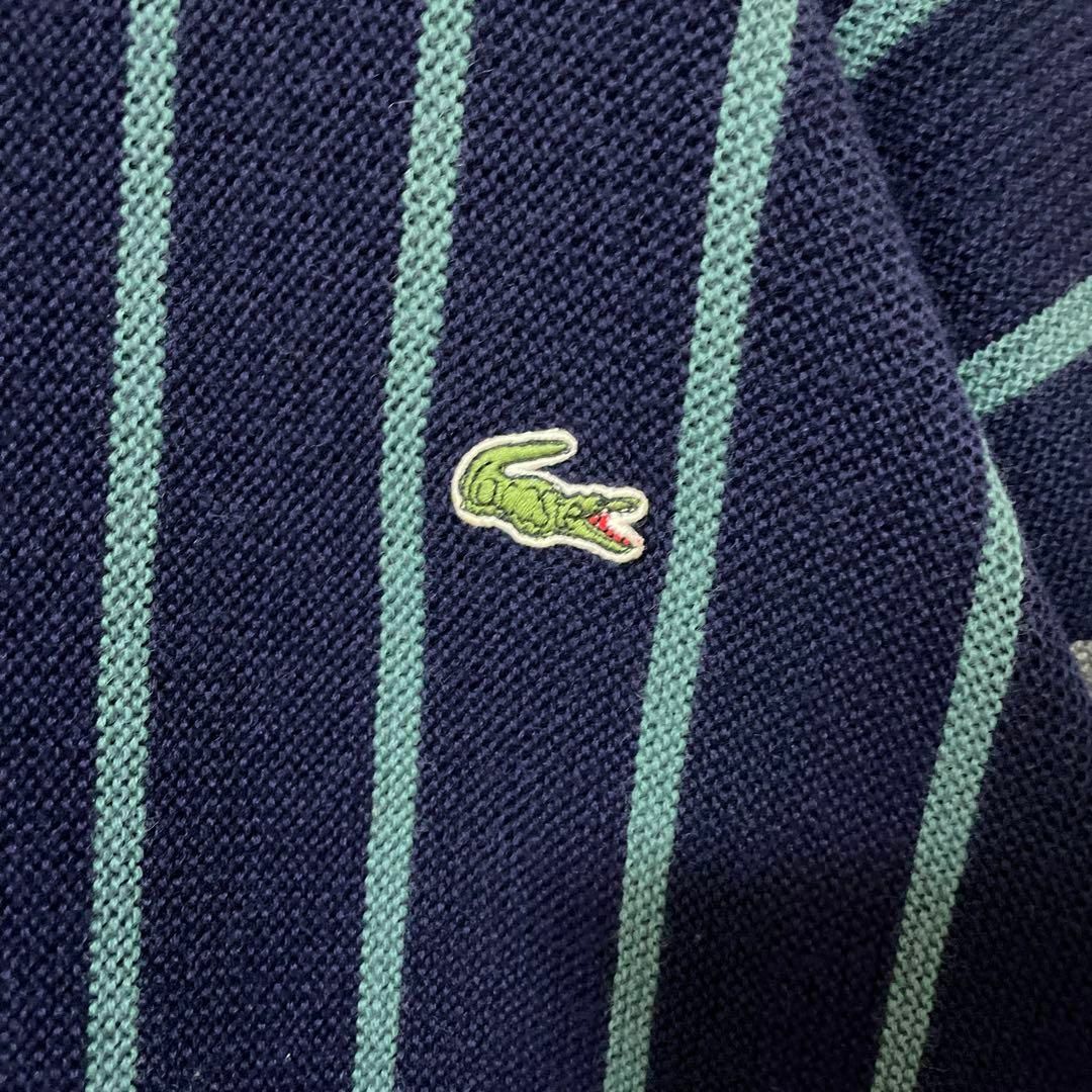 90s LACOSTE ストライプ柄セーター ワンポイント ワニ  お洒落 2