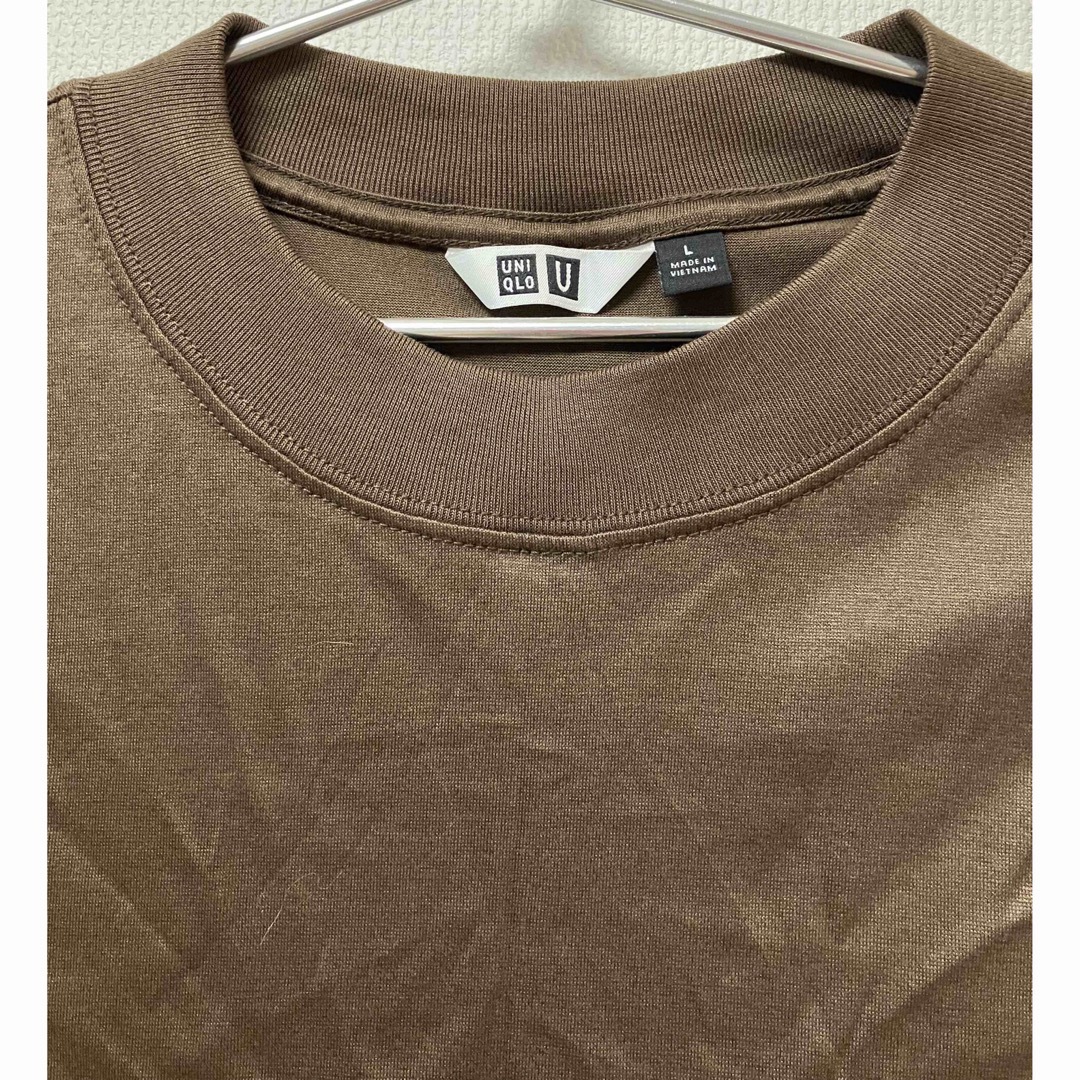 UNIQLO(ユニクロ)のユニクロ マーセライズコットンクルーネックTシャツ☆ダークブラウン レディースのトップス(Tシャツ(長袖/七分))の商品写真