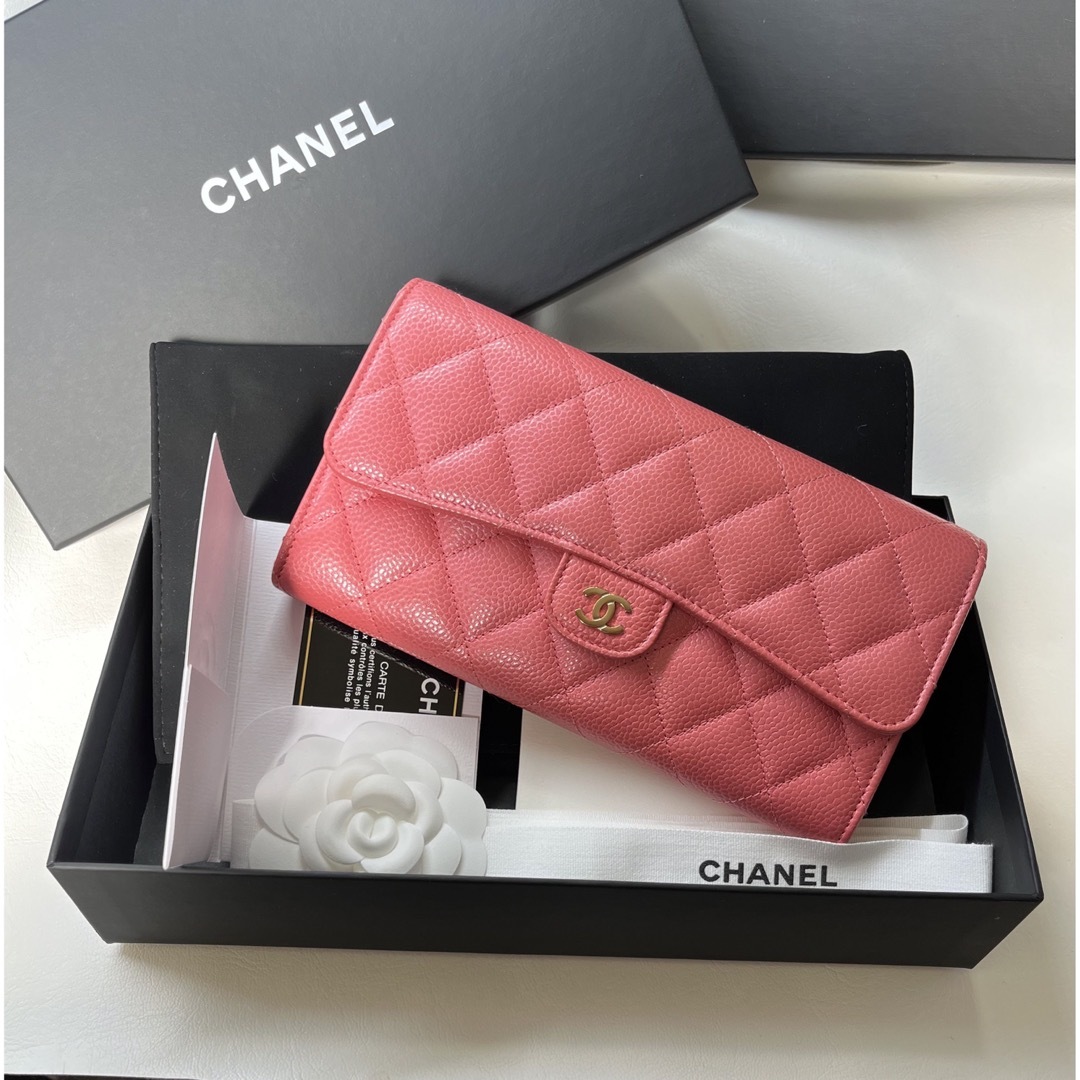 極美品‼︎ シャネル CHANEL キャビアスキン ウォレット 長財布 - 財布