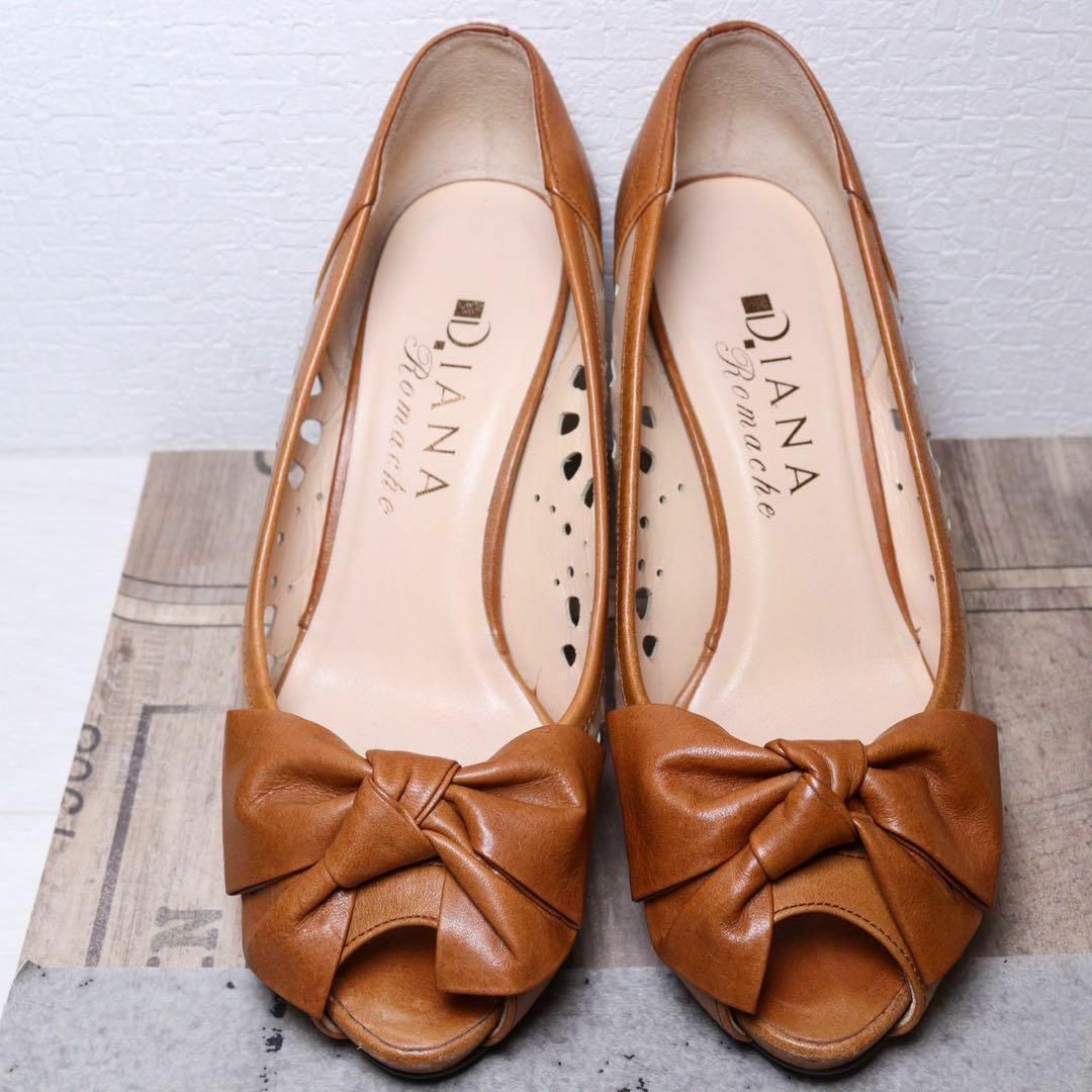 DIANARomache ダイアナロマーシュ 22 リボン パンチング パンプス