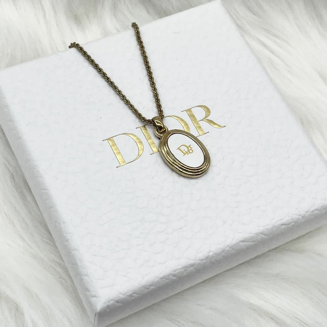 【希少☆】 クリスチャンディオール DiorロゴプレートGP ネックレス