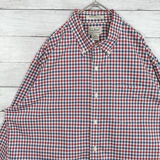 エルエルビーン(L.L.Bean)の7U US古着 L.L.Bean BD長袖シャツ チェック胸ポケットメンズ古着(シャツ)