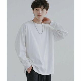 ロッキーモンロー(Rocky Monroe)の【ホワイト】オーバーサイズシルキータッチロングスリーブTシャツ(カットソー(長袖/七分))