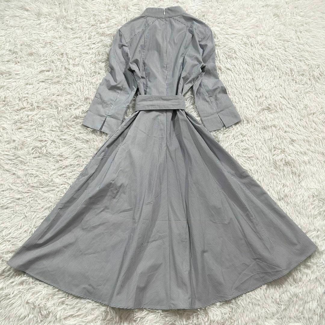 美品✨アクリス プント ストライプ ベルト ワンピース フレア Aライン