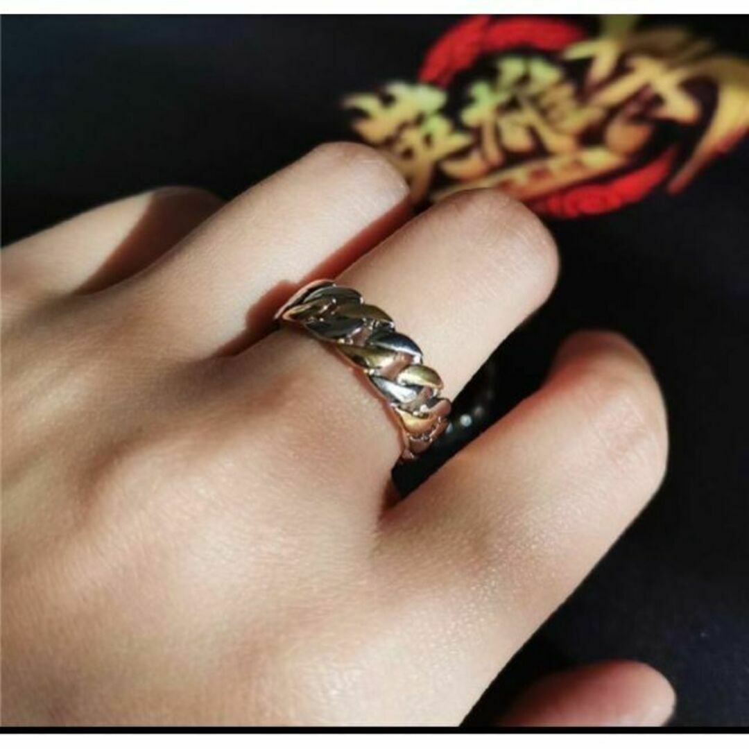 指輪　メンズ　16号　リング　ゴールド　シルバー　ゴージャス　ラグジュアリー メンズのアクセサリー(リング(指輪))の商品写真
