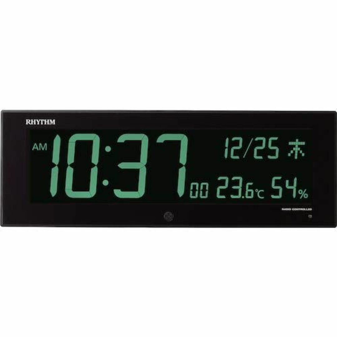 人気デザイナー リズムRHYTHM 大型 掛け時計 電波時計 デジタル カラー