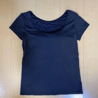 ユニクロ(UNIQLO)のUNIQLO エアリズム ブラトップ 半袖 黒 Ｌサイズ(Tシャツ/カットソー(半袖/袖なし))