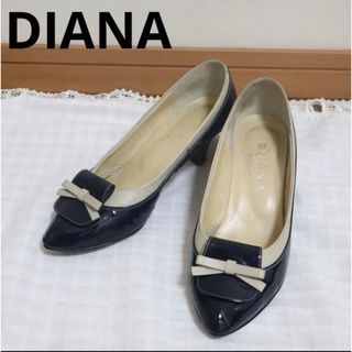 ダイアナ(DIANA)のDIANA WELLFIT ダイアナ　ネイビー　リボン　パンプス(ハイヒール/パンプス)