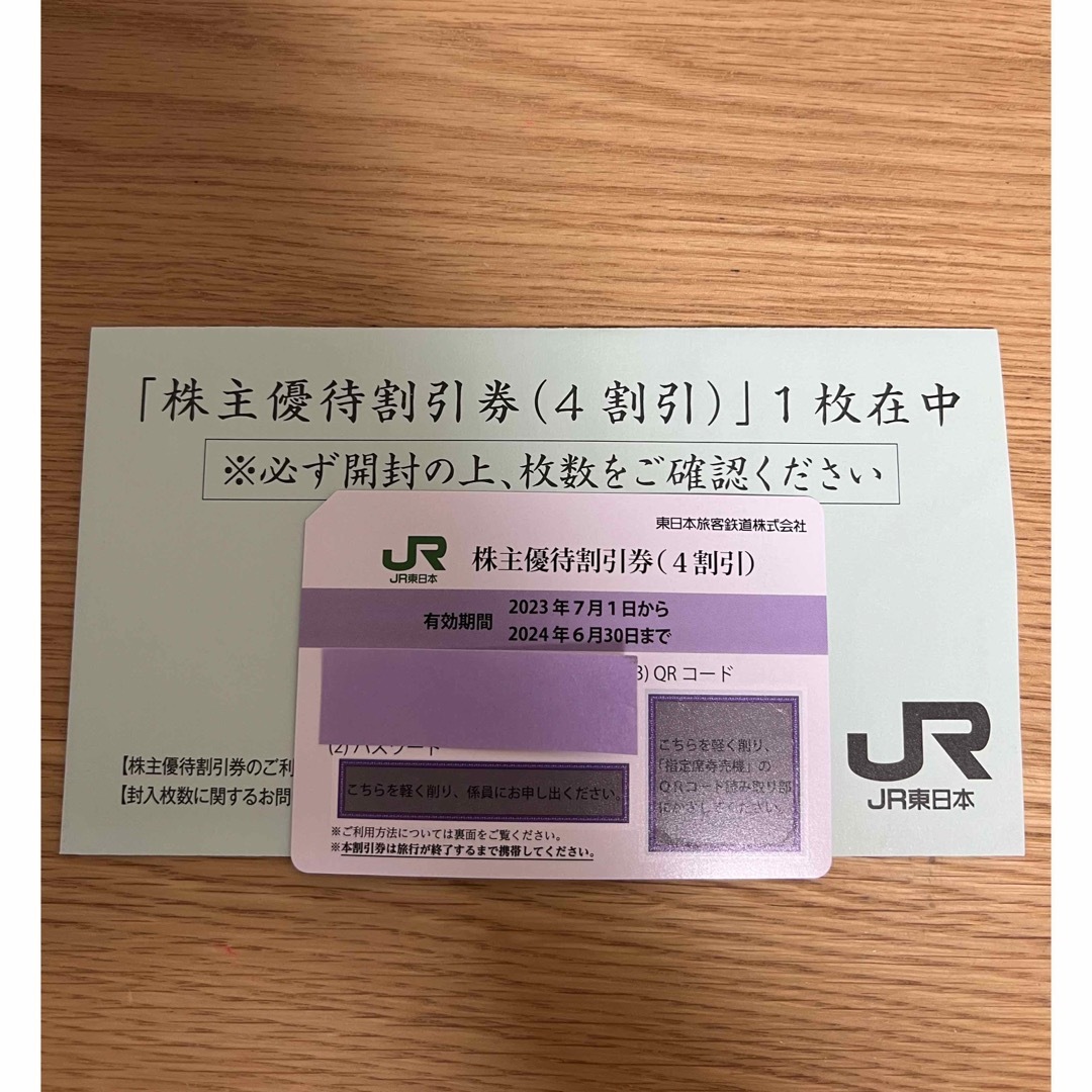 JR(ジェイアール)のJR東日本　割引券1枚（4割引き） チケットの乗車券/交通券(その他)の商品写真
