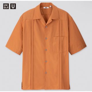 ユニクロ(UNIQLO)の新品　ユニクロU UNIQLO U キューバシャツ（半袖） オレンジ　Lサイズ(衣装)