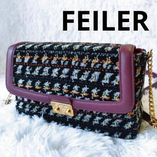 ほぼ未使用】FEILER フェイラー ショルダーバッグ チェーンバッグ-