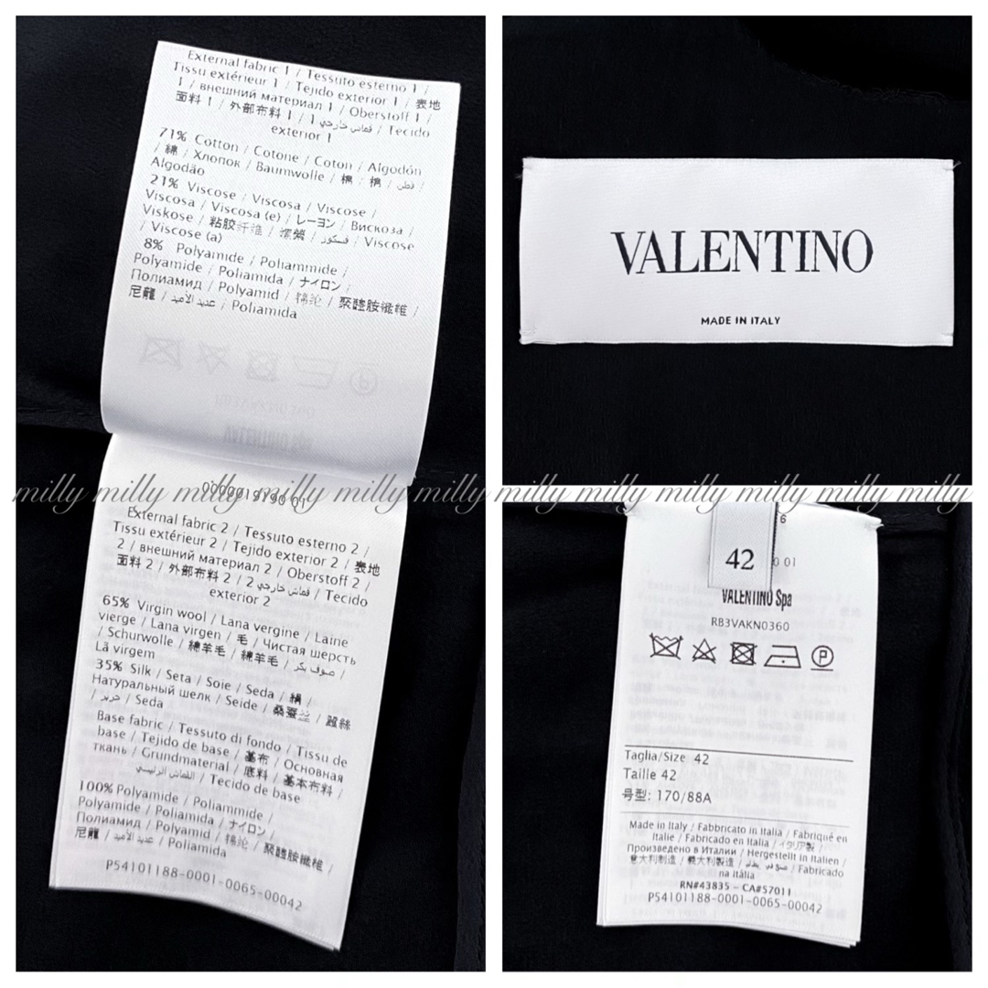 VALENTINO ワンピース42ヘビーレーススタッズ