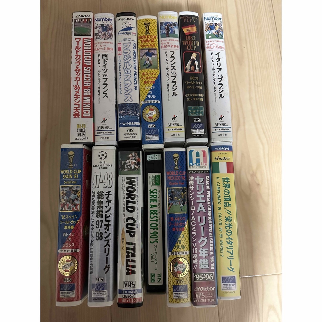 ワールドカップなどのサッカー関連14本VHSビデオセットです