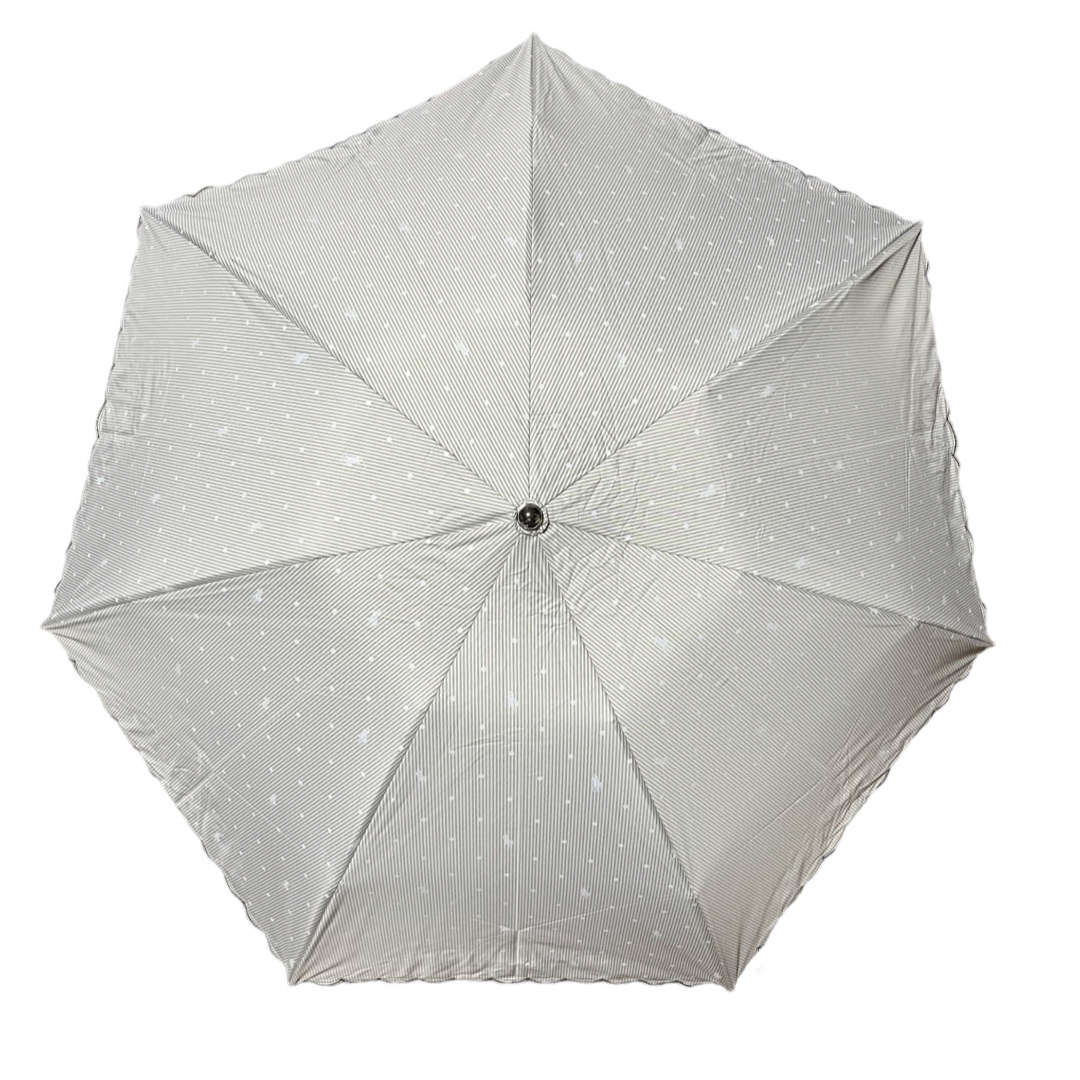 Ralph Lauren(ラルフローレン)のラルフローレン  日傘　折りたたみ傘　晴雨兼用傘　ベージュ　ストライプ　ドット　 レディースのファッション小物(傘)の商品写真