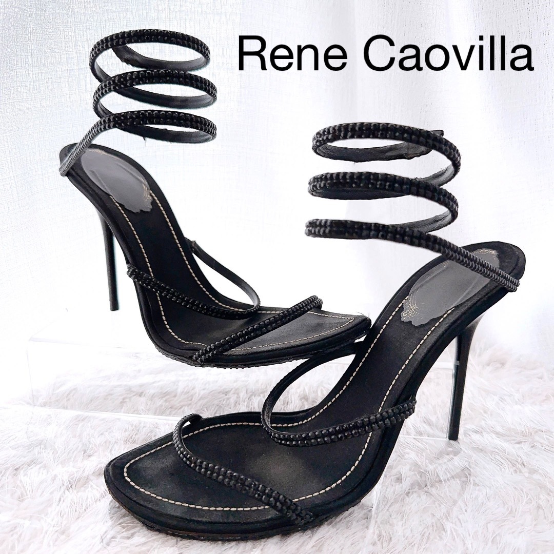 RENE CAOVILLA レネカオヴィラ　ビジュー　ハイヒール　サンダル　美品