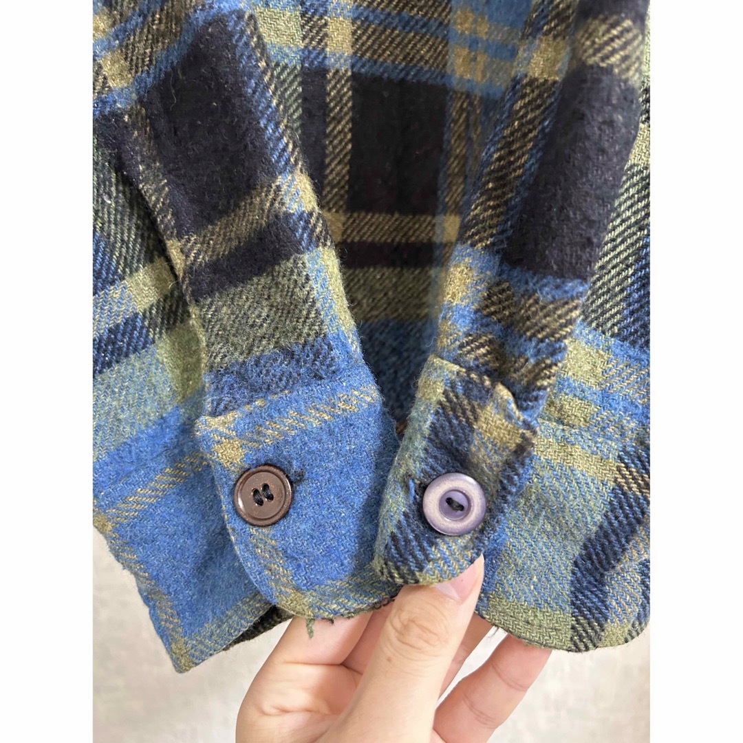 60s 70s yorke wool shirt ヴィンテージ チェックシャツ 7