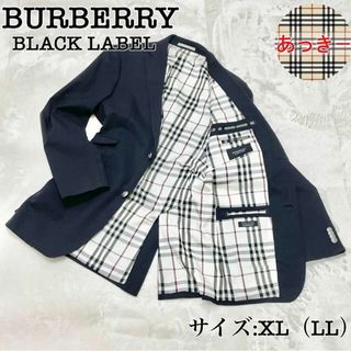 バーバリーブラックレーベル(BURBERRY BLACK LABEL)のバーバリーブラックレーベル ノバチェック 銀ボタン テーラードジャケット 紺ブレ(テーラードジャケット)