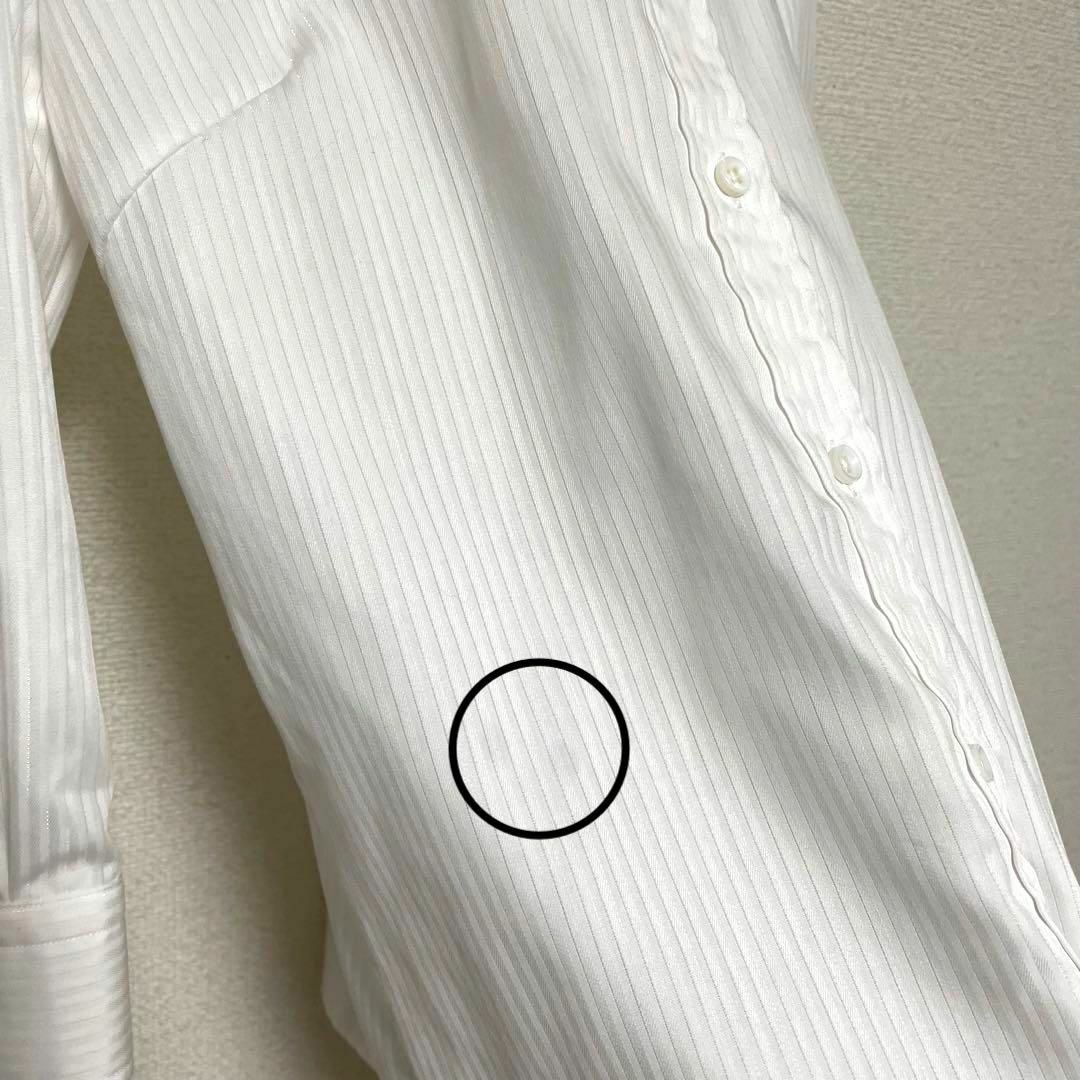 THE SUIT COMPANY(スーツカンパニー)のq247 THE SUIT COMPANY ブラウス ワイシャツ 艶感ストライプ レディースのトップス(シャツ/ブラウス(長袖/七分))の商品写真