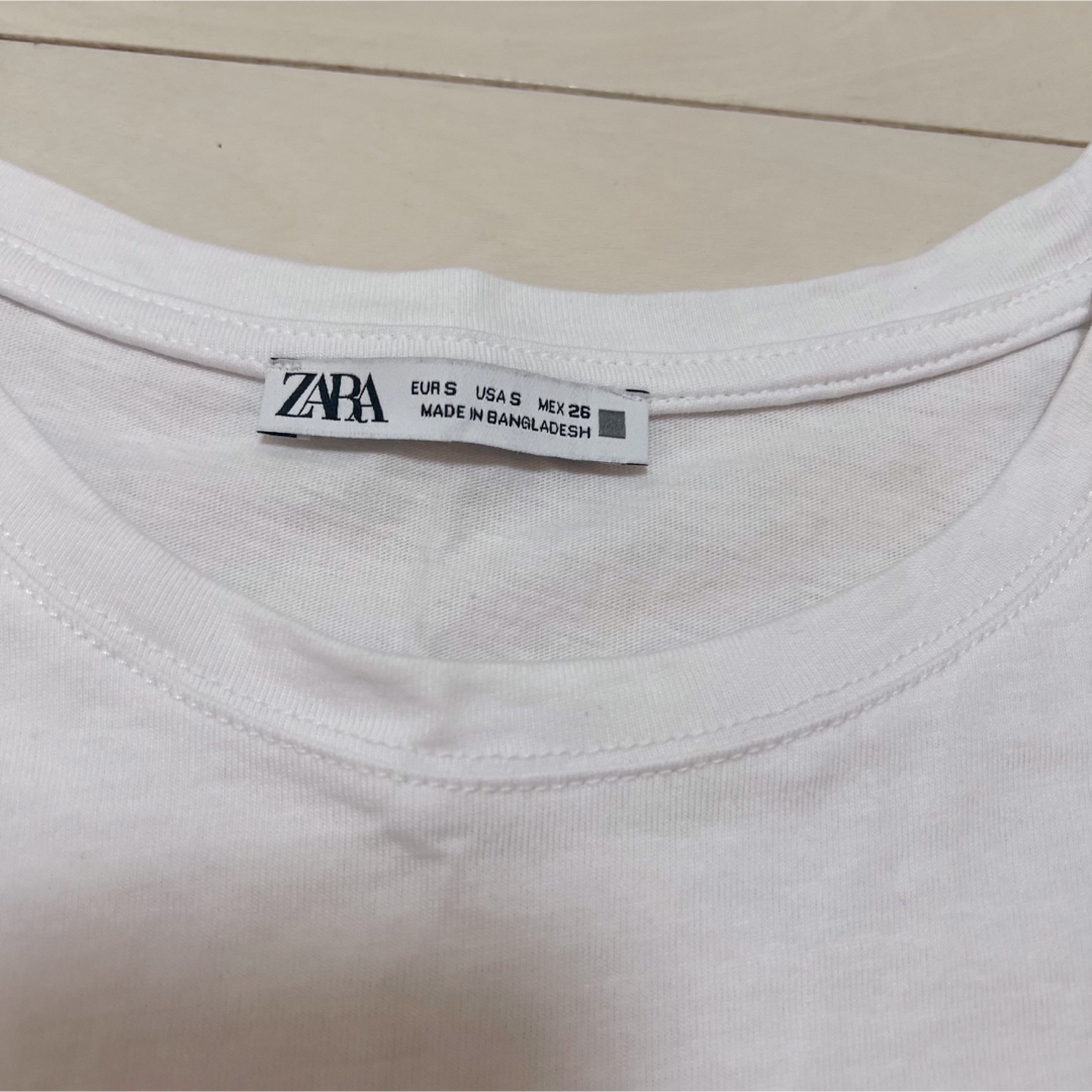 オンライン完売品 ZARA フラワーコットンTシャツ S
