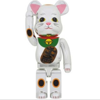 メディコムトイ(MEDICOM TOY)のBE@RBRICK 招き猫 銀メッキ 発光 1000％(フィギュア)