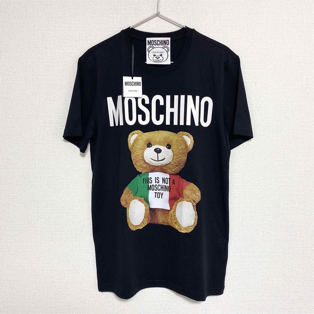 MOSCHINO(モスキーノ)の新品未使用 モスキーノ MOSCHINO 半袖Tee size48 Black メンズのトップス(Tシャツ/カットソー(半袖/袖なし))の商品写真
