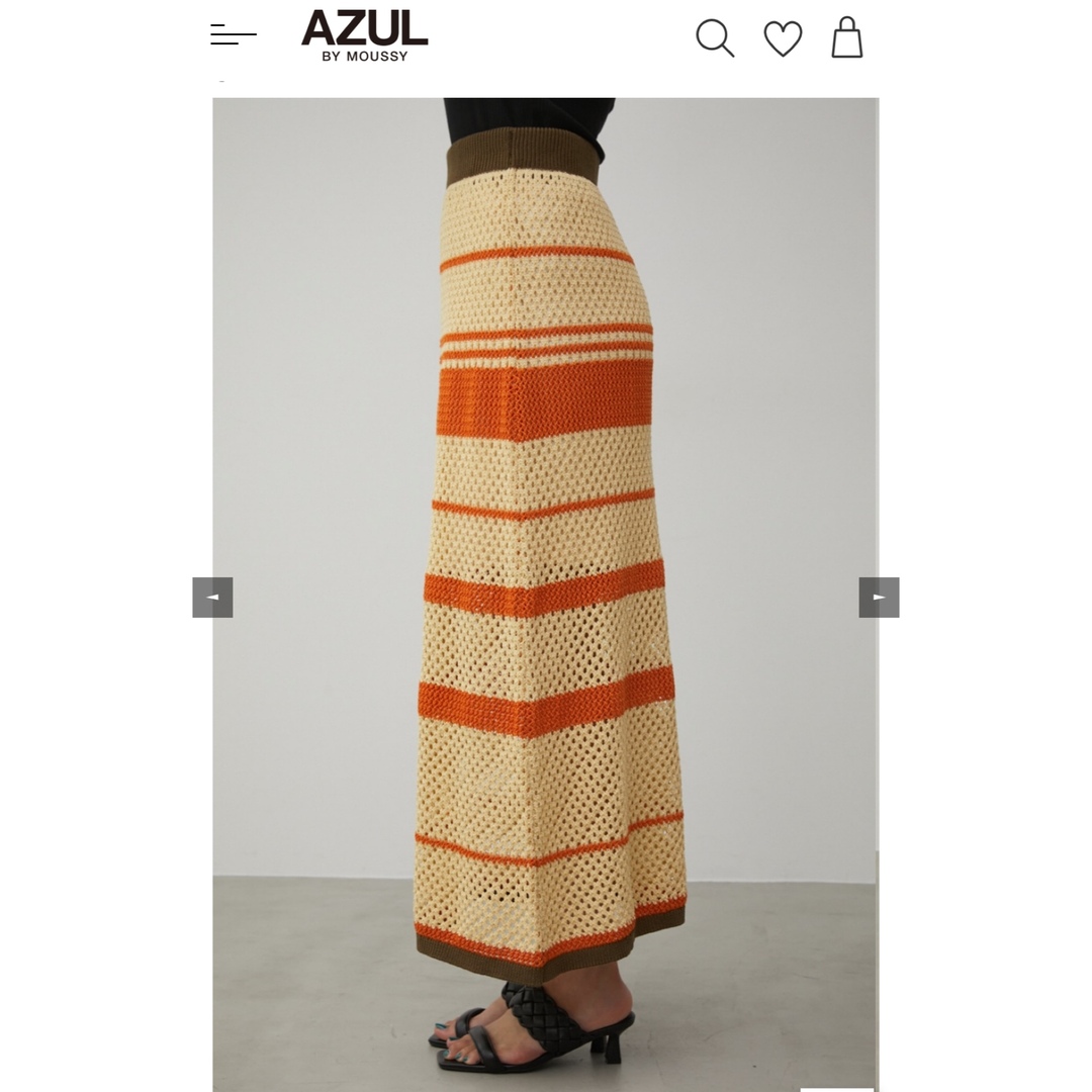 AZUL by moussy(アズールバイマウジー)の★美品★マルチボーダーメッシュニット　トップス　スカート　セットアップ レディースのレディース その他(セット/コーデ)の商品写真