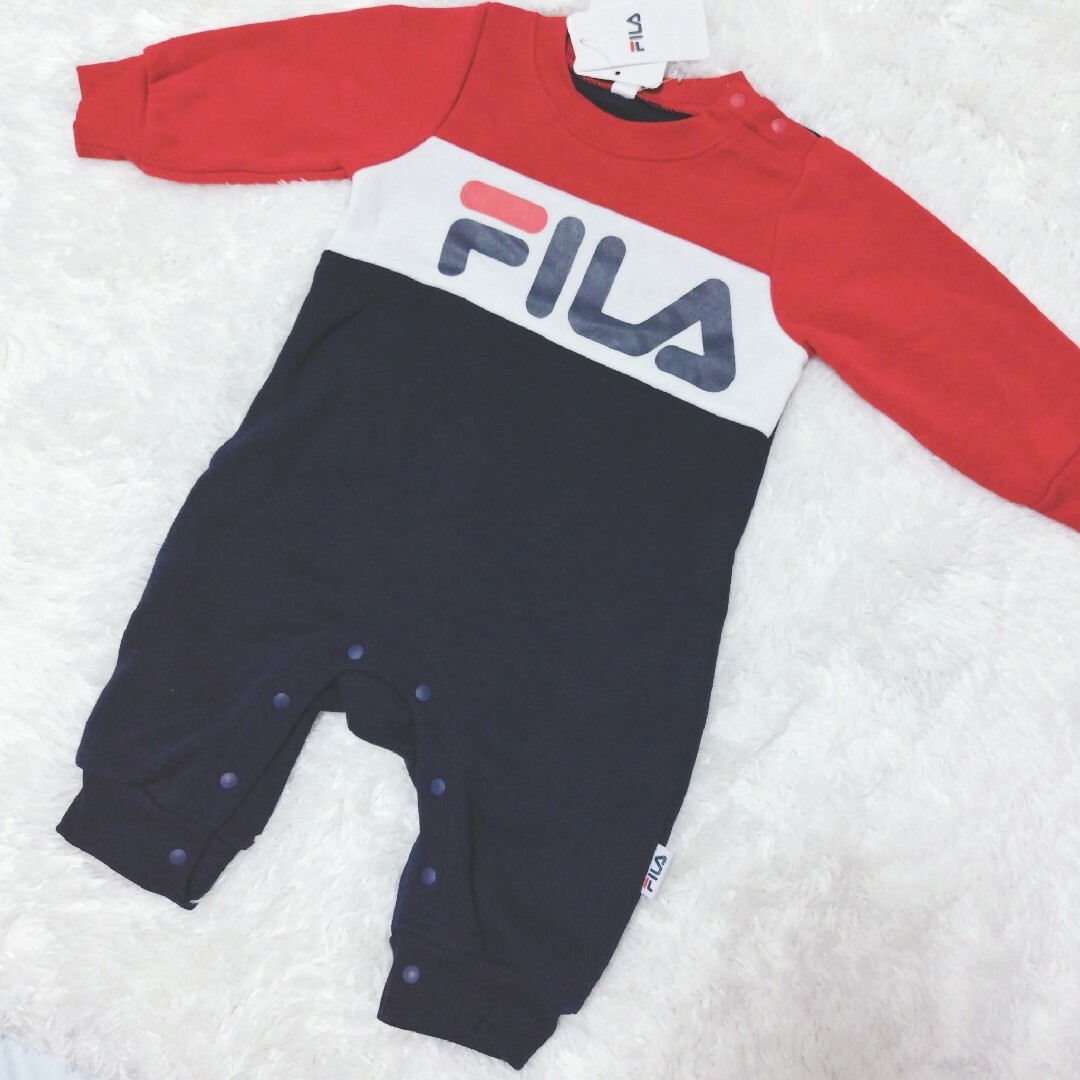 FILA(フィラ)の長袖 カバーオール ロンパース 80cm フィラ 新品 キッズ/ベビー/マタニティのベビー服(~85cm)(カバーオール)の商品写真