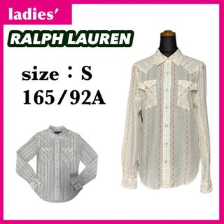 ラルフローレン(Ralph Lauren)のラルフローレン 長袖 シャツ サイズS 花柄模様 スナップボタン 透け感(シャツ/ブラウス(長袖/七分))