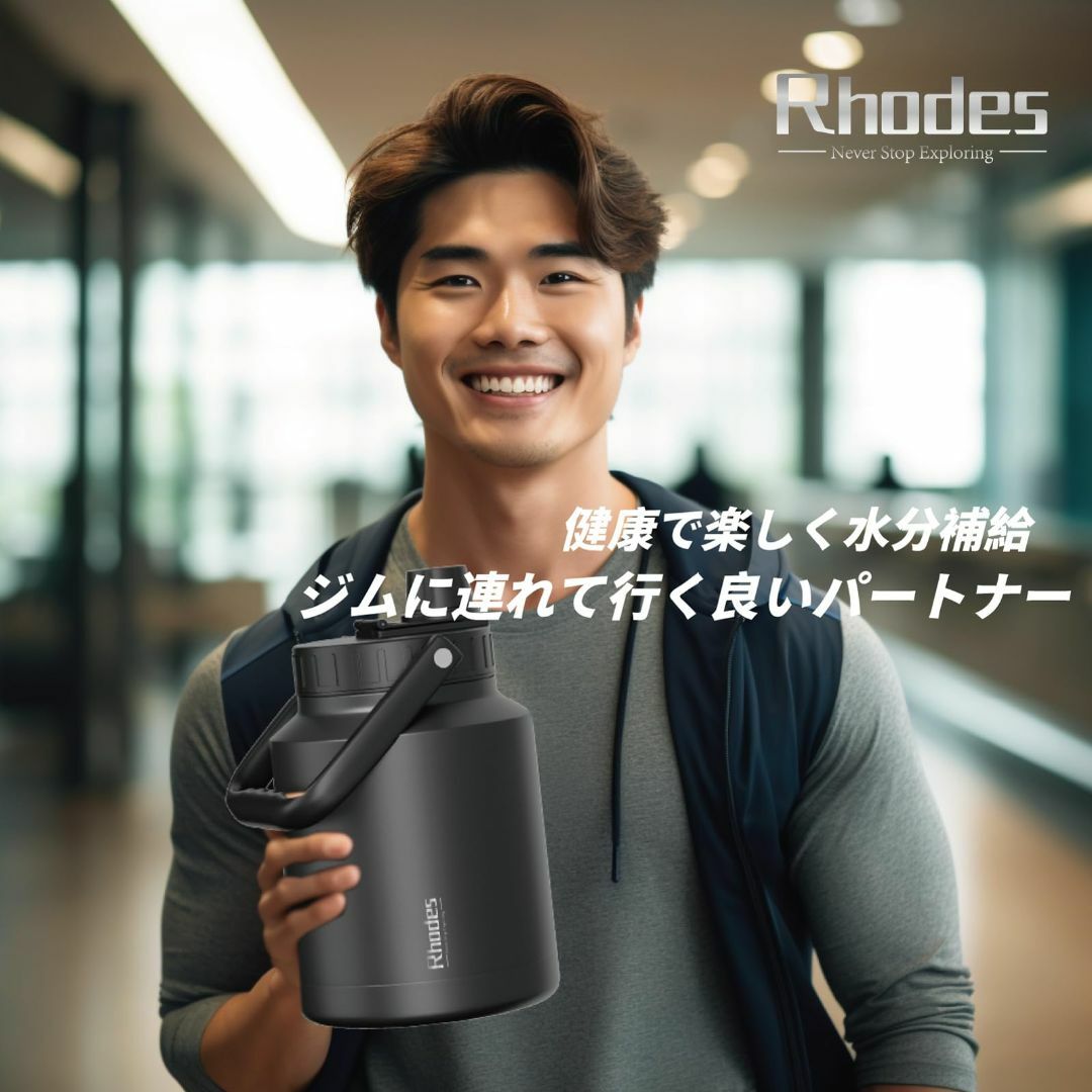 色: ホワイト+ブラック&128oz】キャンプジャグR Rhodes 水筒 2の通販