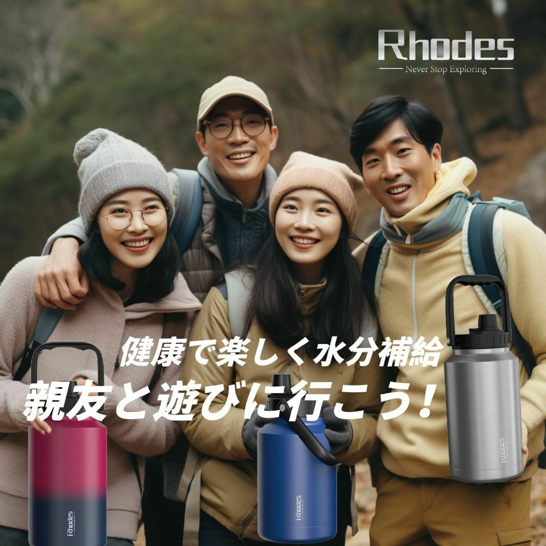 色: ホワイト+ブラック&128oz】キャンプジャグR Rhodes 水筒 2の通販