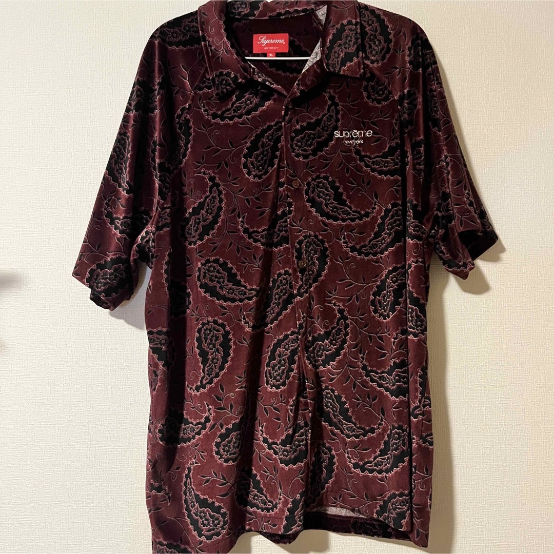 Supreme Velour S/S Shirt XL paisley柄