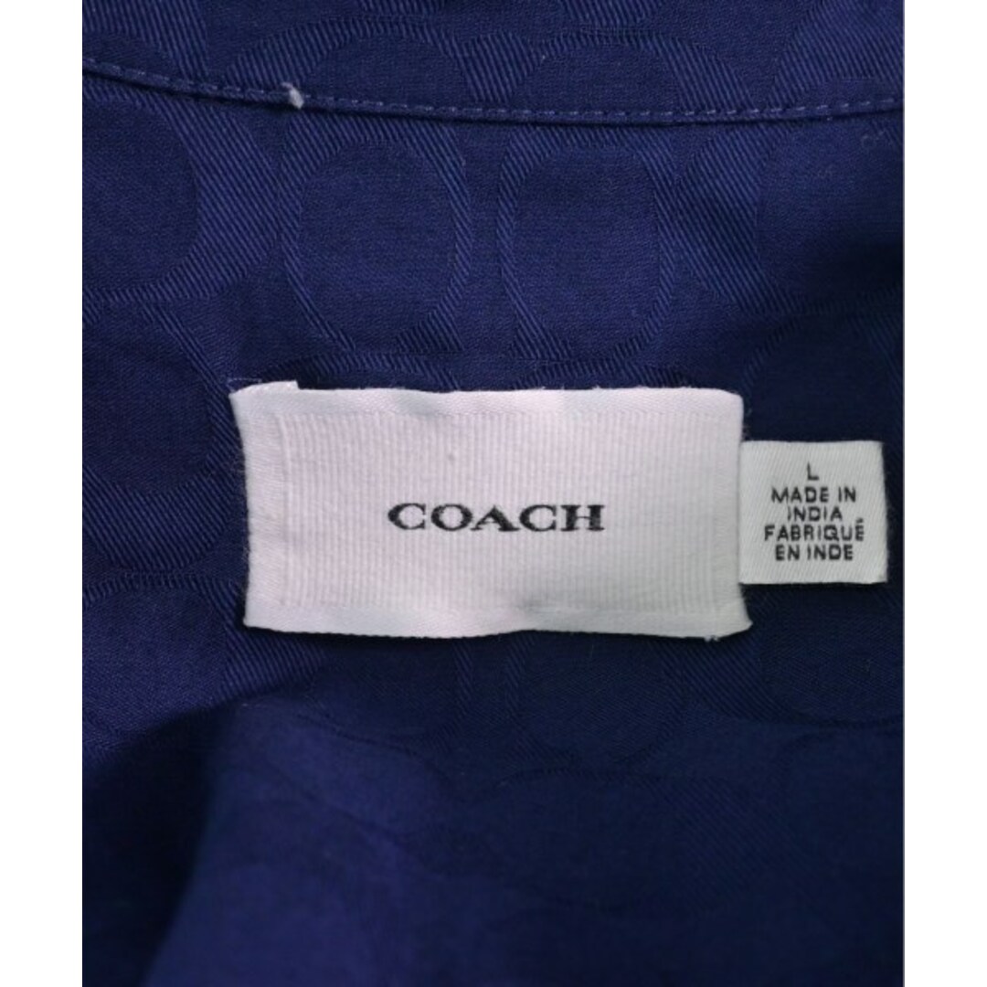 COACH - COACH コーチ カジュアルシャツ L 紺(総柄) 【古着】【中古