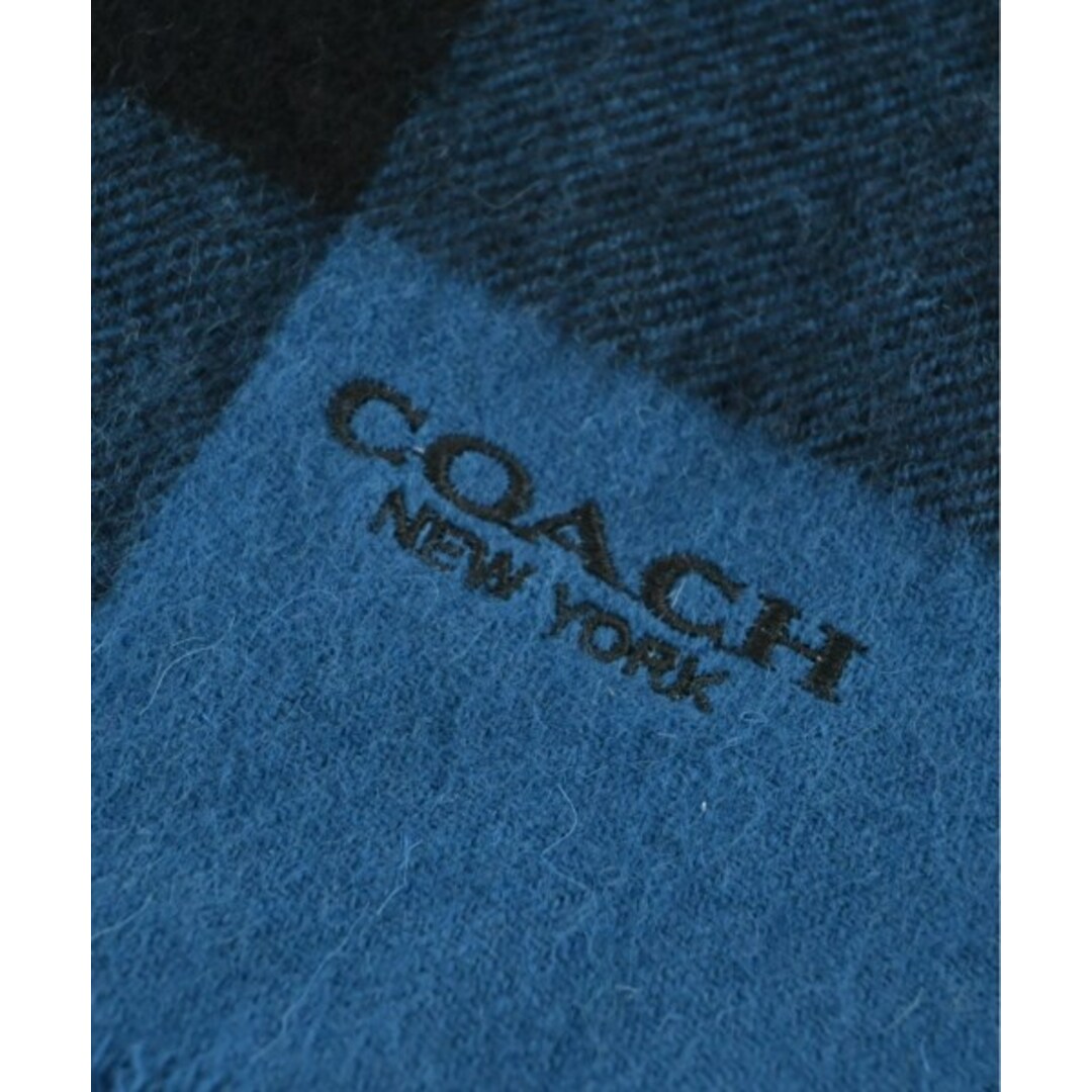 COACH - COACH コーチ マフラー - 黒x青系(チェック) 【古着】【中古