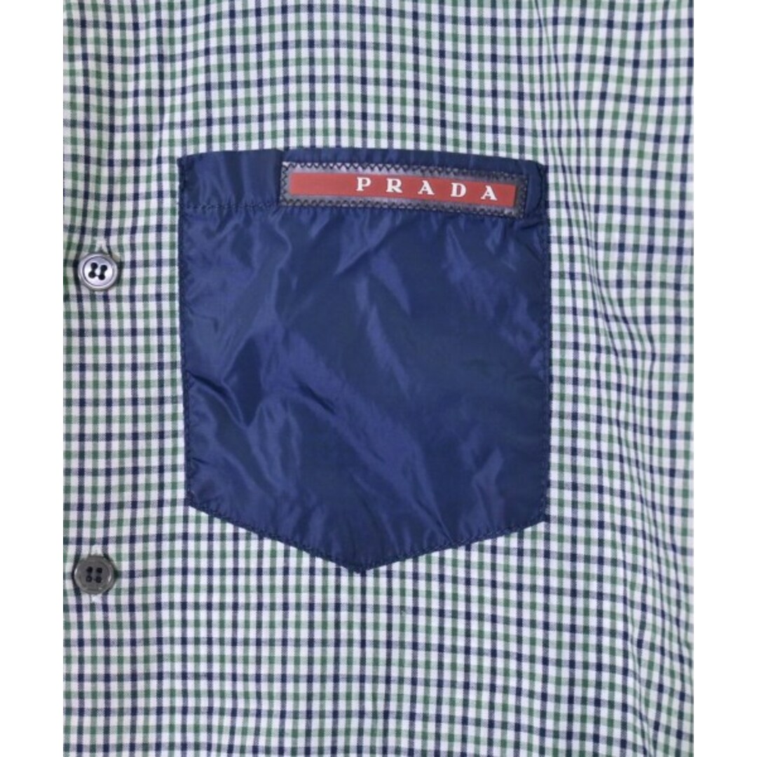 PRADA プラダ カジュアルシャツ 38(S位) 紺x緑x白(チェック) - シャツ