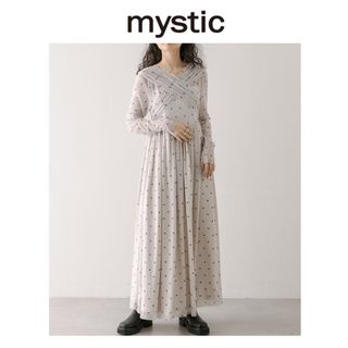 mystic - mystic ミスティック シアー花柄ワンピース グレーの通販 by