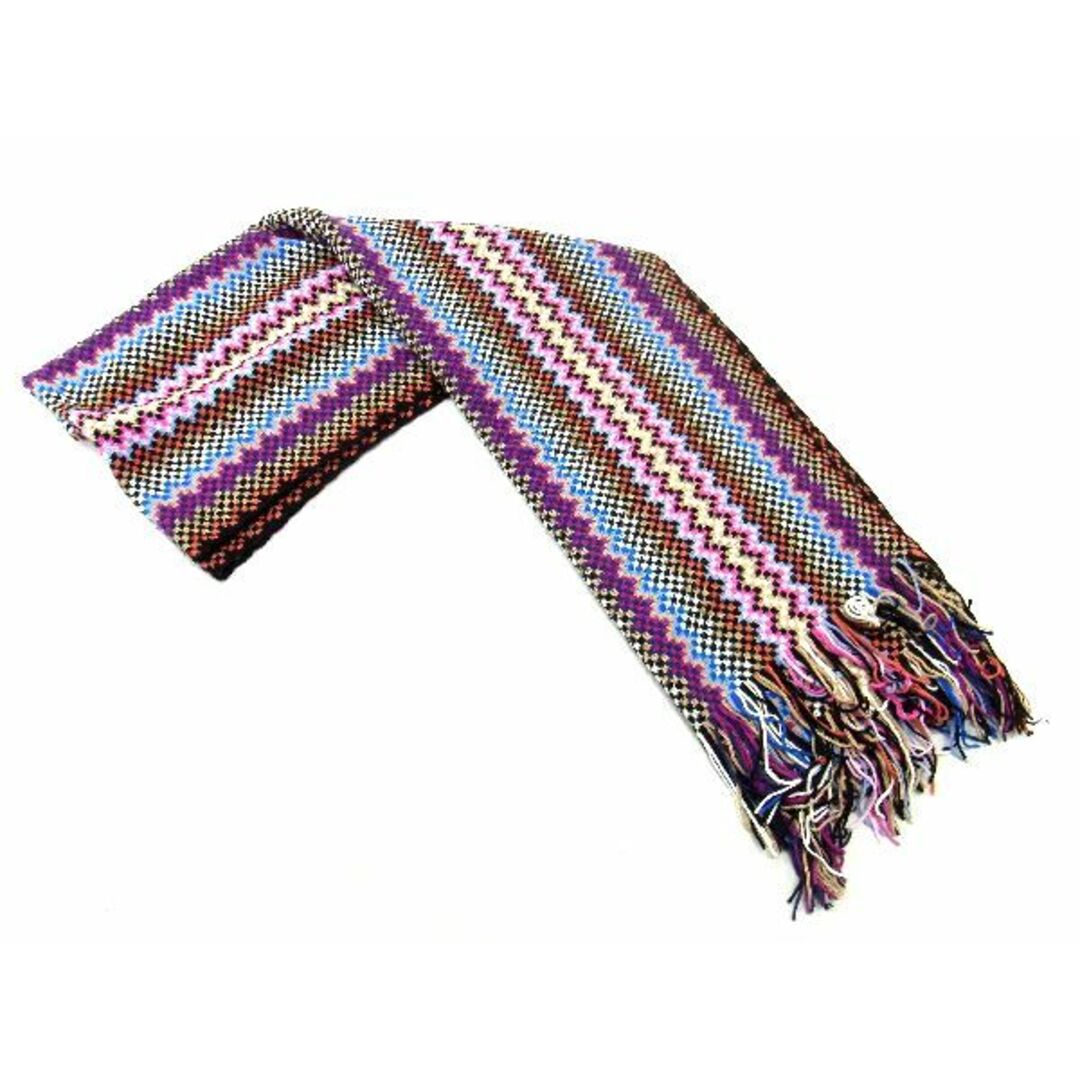 ■極美品■ MISSONI ミッソーニ ウール50%×アクリル50% マフラー ストール ショール レディース メンズ マルチカラー AM6386