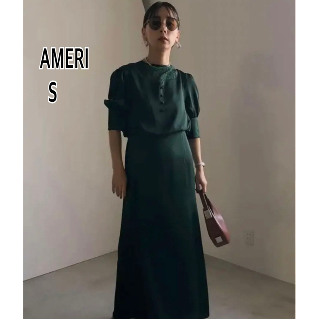 美品 AMERI】 DECOLLETE LACE EMPIRE DRESS - ロングワンピース/マキシ