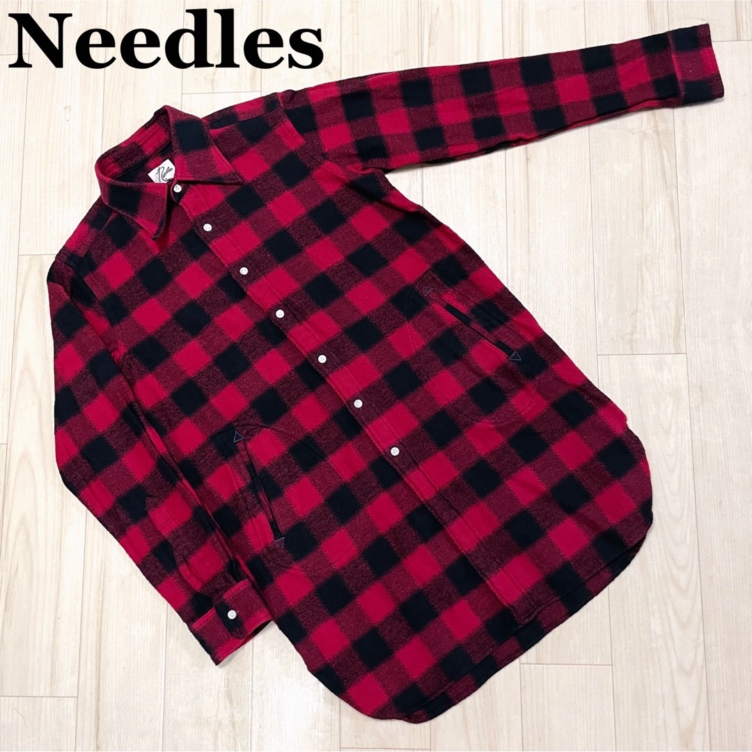 Needles ニードルス バッファローチェック ロングネルシャツ Mサイズ-