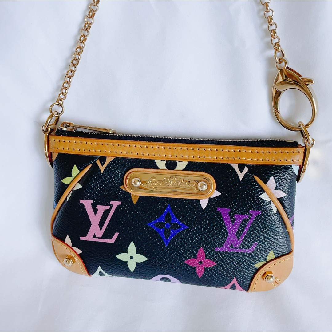 LOUISVUITTON マルチカラー ポシェット ミラ PM ポーチ チェーン