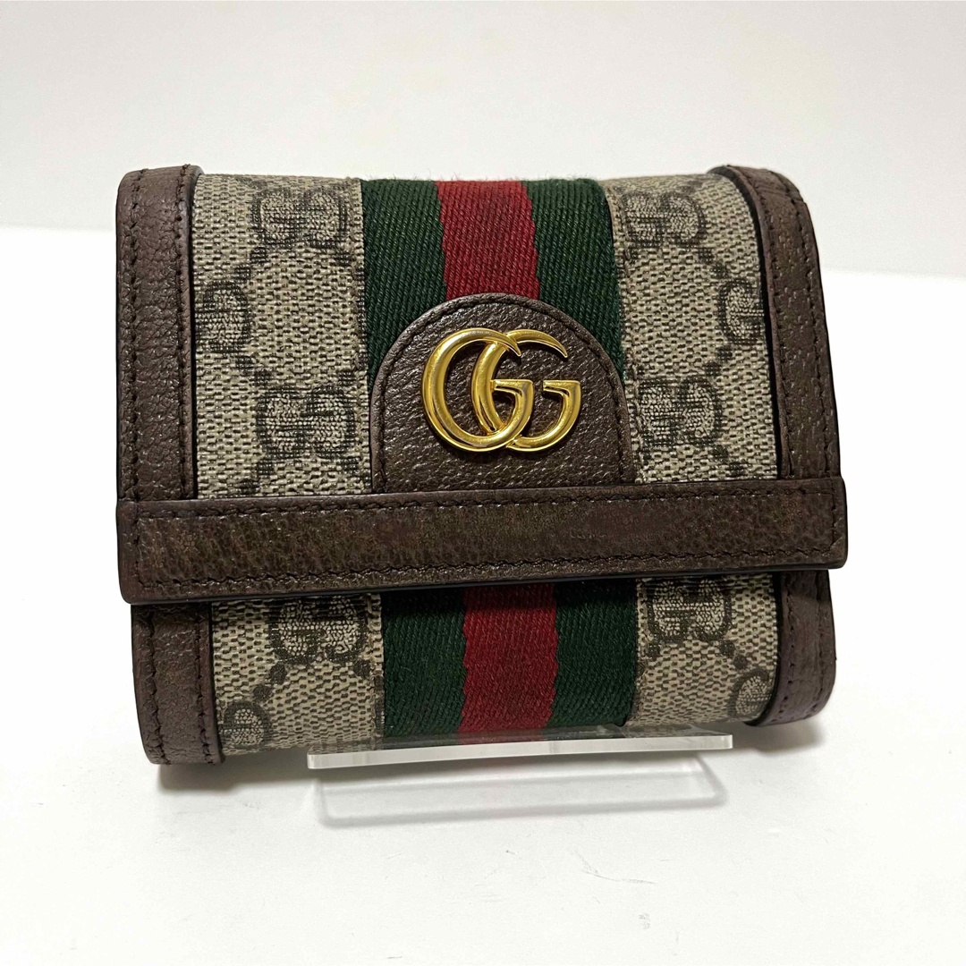 Gucci - 箱付✨美品✨グッチ 三つ折り財布 オフィディア GGマーモント