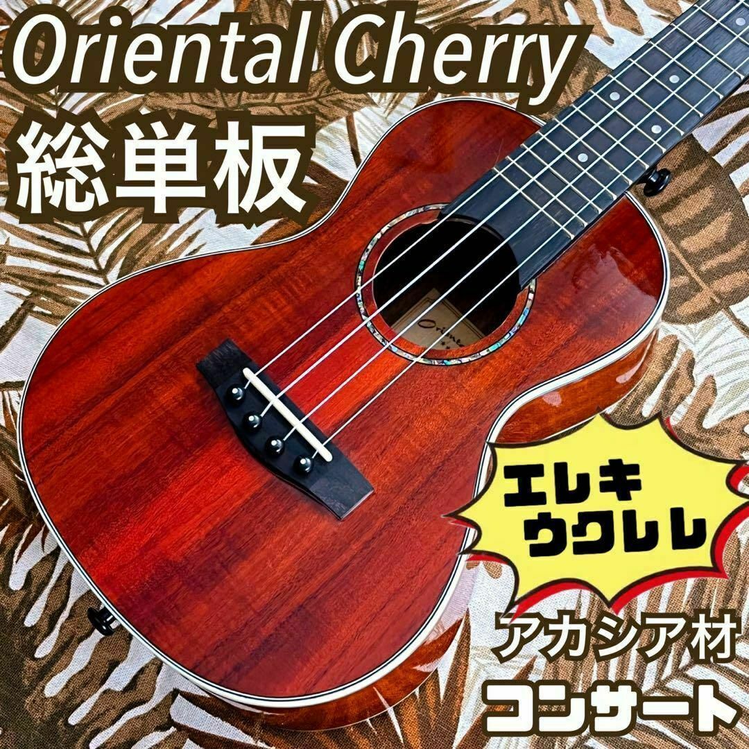 【Smijer ukulele】シダー材(杉)単板のエレキ・コンサートウクレレ