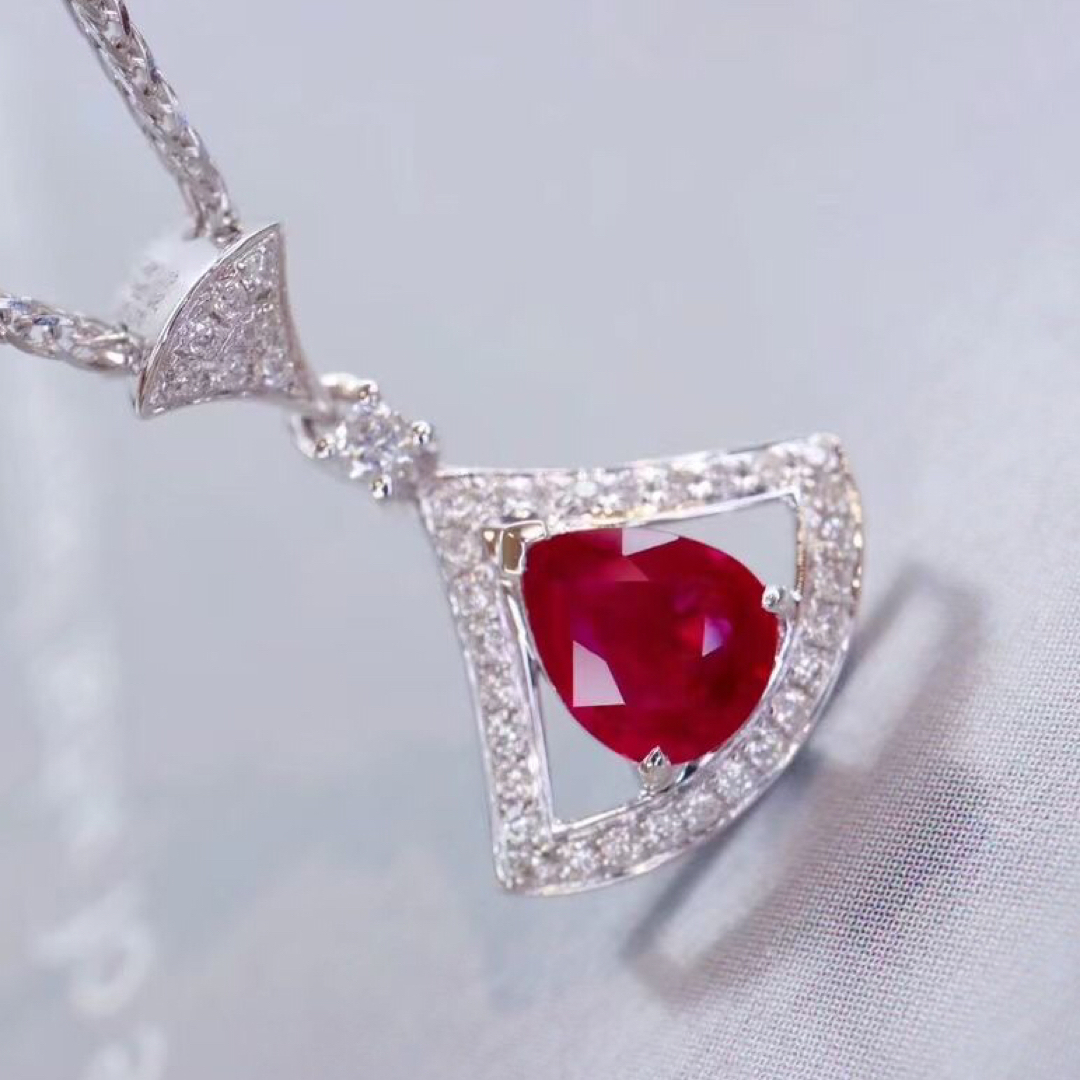 ⭐天然 ルビー ダイヤモンド ネックレス k18 0.7ct