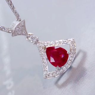 天然 ルビー ダイヤモンド  ペンダントトップ 0.95ct k18 ¥