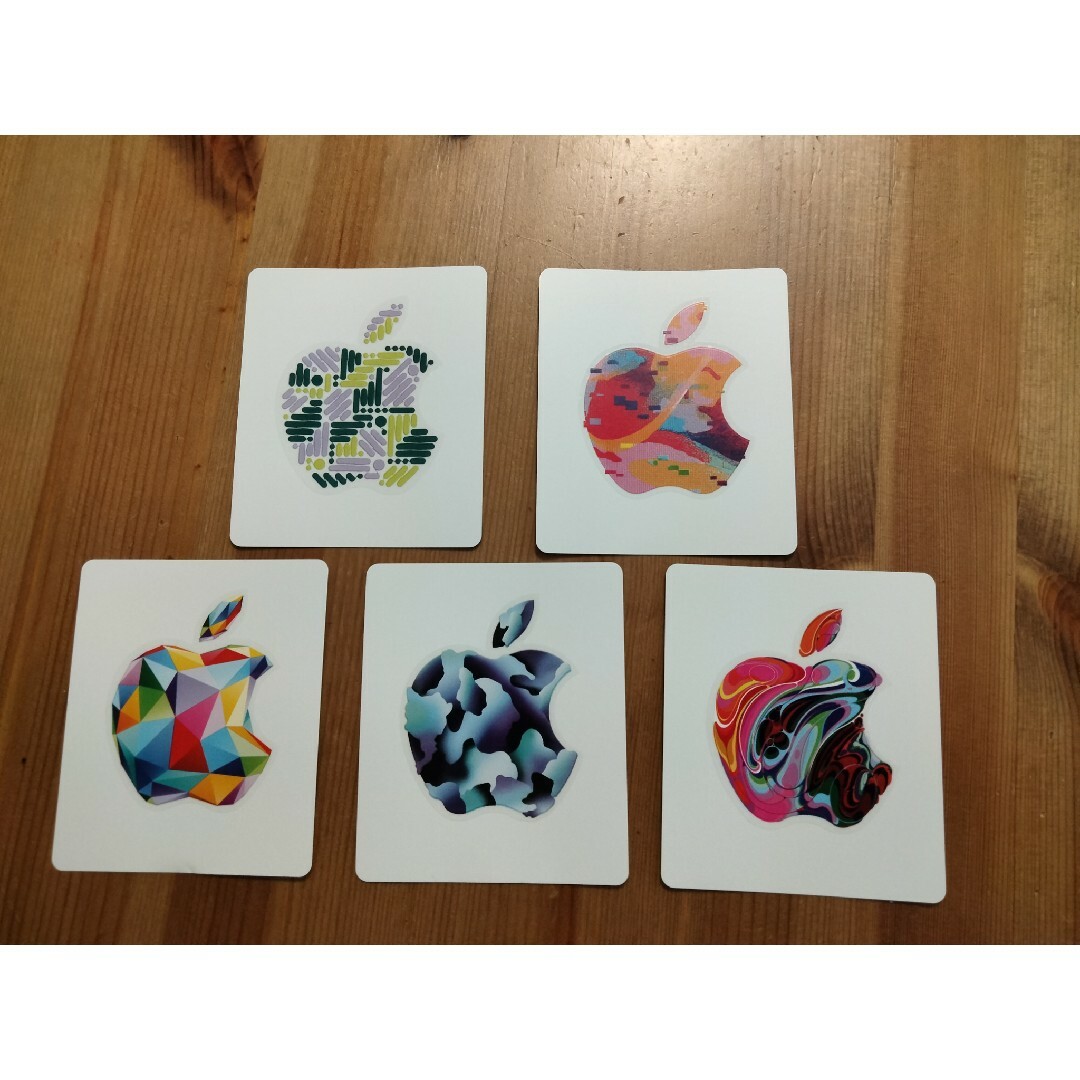 Apple(アップル)のApple Gift Card  ステッカー全5枚×3セット ハンドメイドの文具/ステーショナリー(しおり/ステッカー)の商品写真