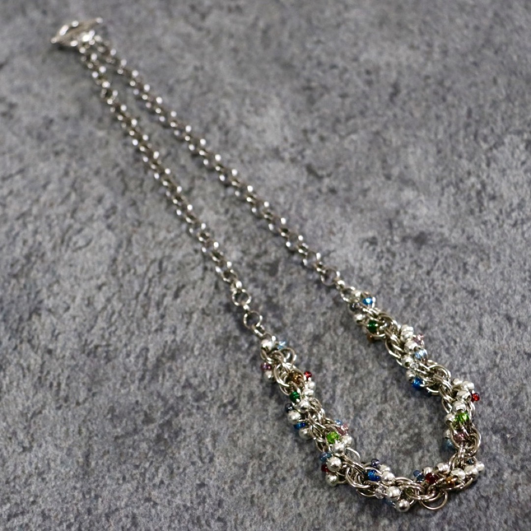 美品】メキシカン調DNAチェーンネックレス パールビーズ ナバホ 美品】メキシカン調DNAチェーンネックレス パールビーズ ナバホ