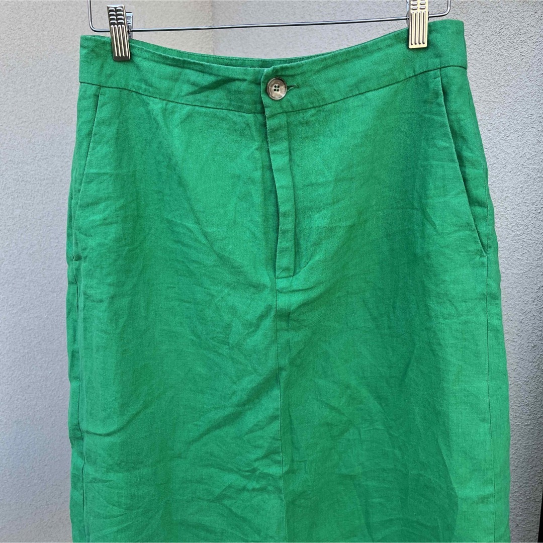 ZARA グリーンロングスカート　Mサイズ 4