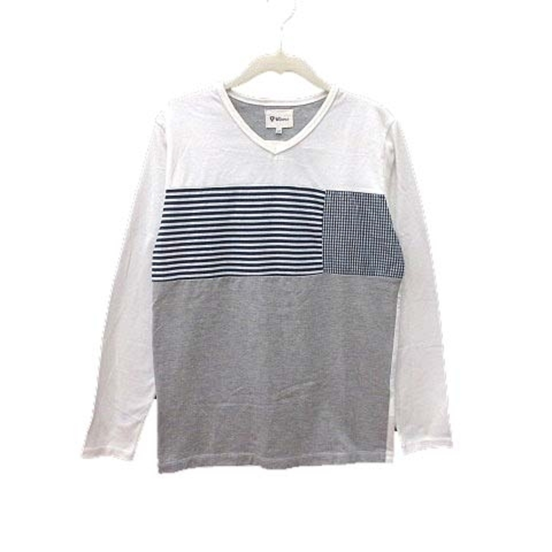 THE SHOP TK MIXPICE Tシャツ カットソー M 白 グレー 紺 メンズのトップス(Tシャツ/カットソー(七分/長袖))の商品写真